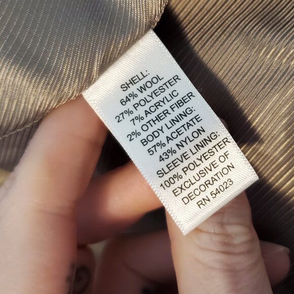 Banana Republic Tumblrcore 2010s Taupe Floral Trim Blazer Jacket Wool Blend - Picture 12 of 14